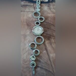 Vintage fossil Silver Circle Link Watch